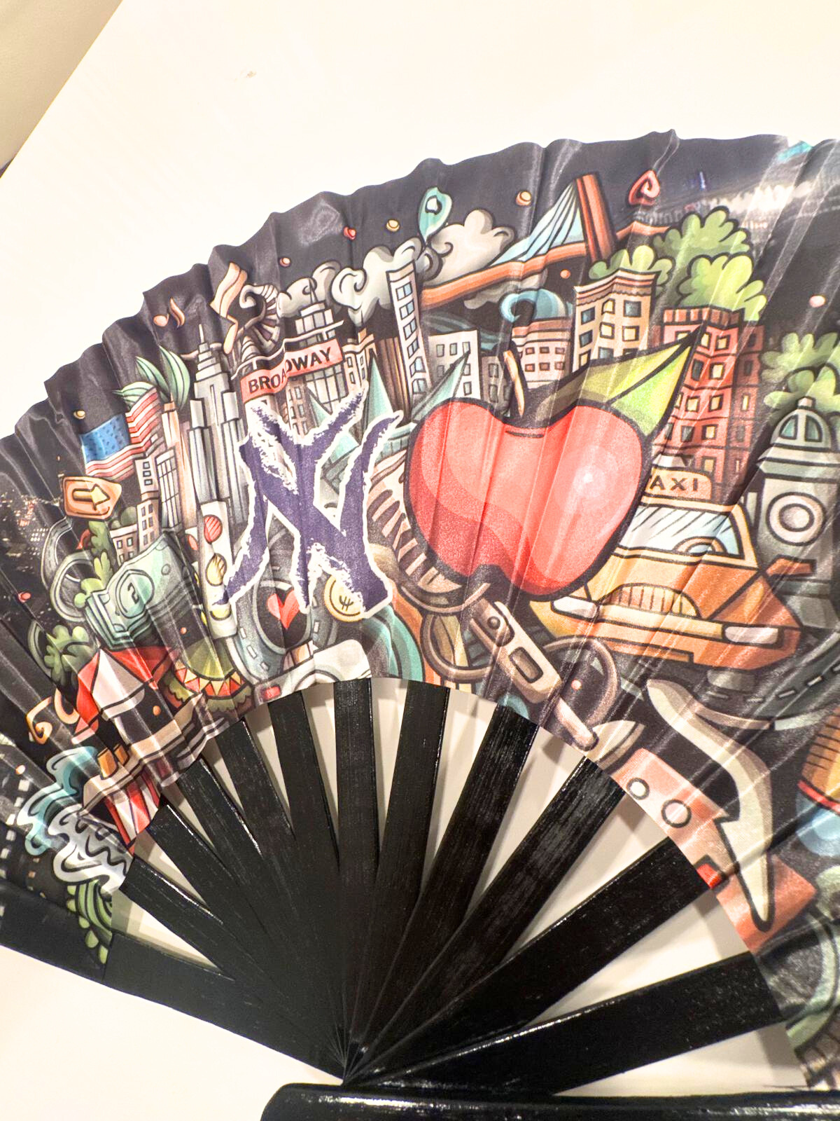 Broadway NYC Folding Fan – Black Bamboo Clack Fan