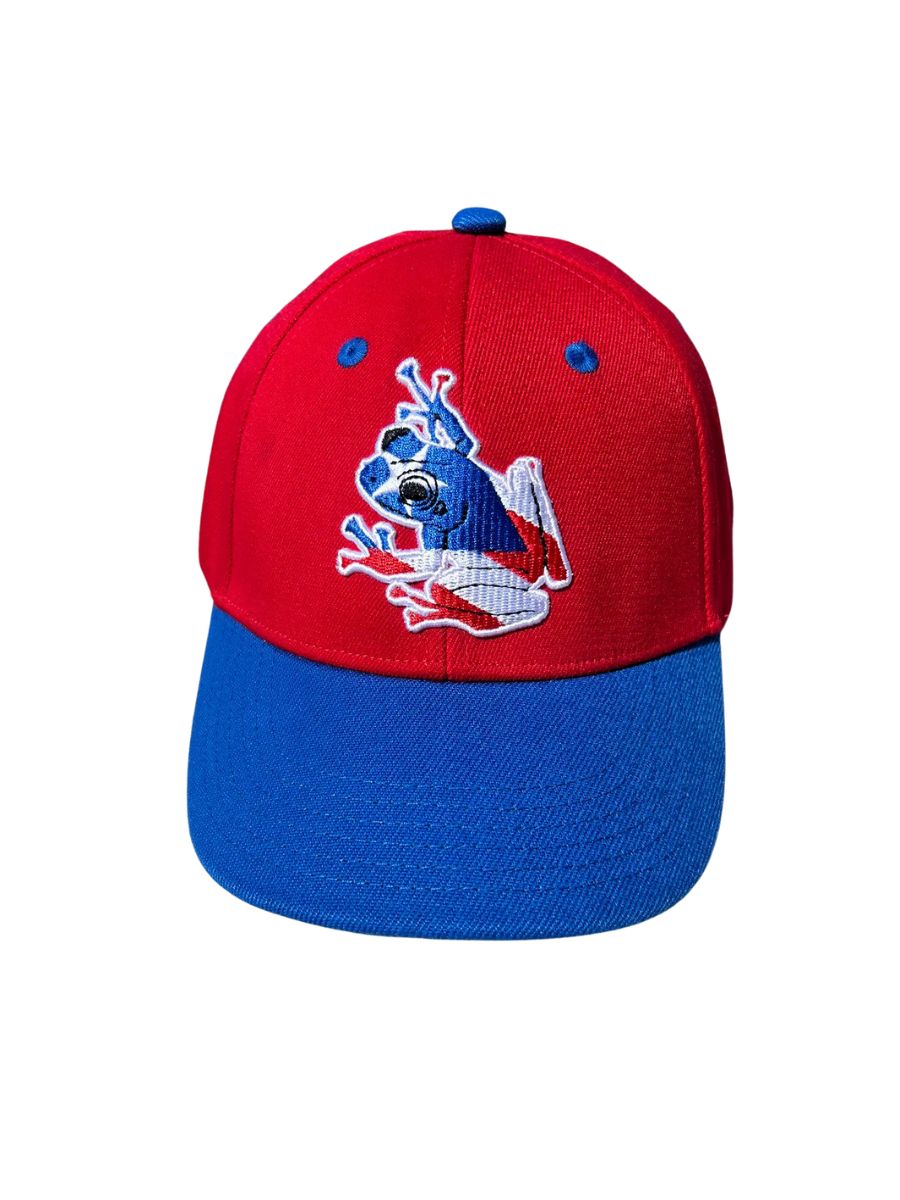 Puerto Rico Coquí Stretch Fit Cap – Flag Color Curved Brim Hat Size 7 | Tainowears®