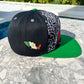 Katrina Cap Mexico – Black 3D Embroidery, Mexico Map & Maya Symbols, High Crown Snapback, Flatbill
