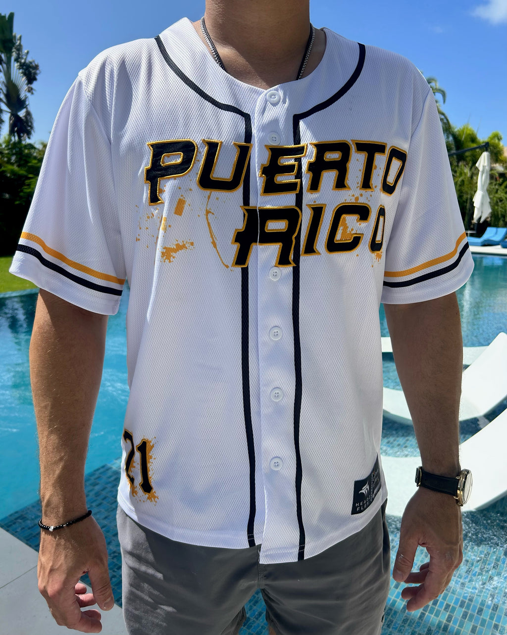 Clemente baseball jersey white