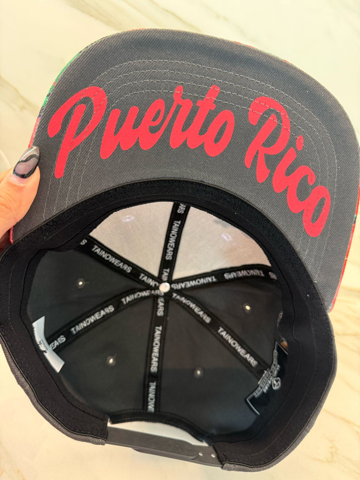 Puerto Rico Coquí Maga Snapback Hat – Flat Brim Cap with 5D Embroidery & Printed Brim | Tainowears®