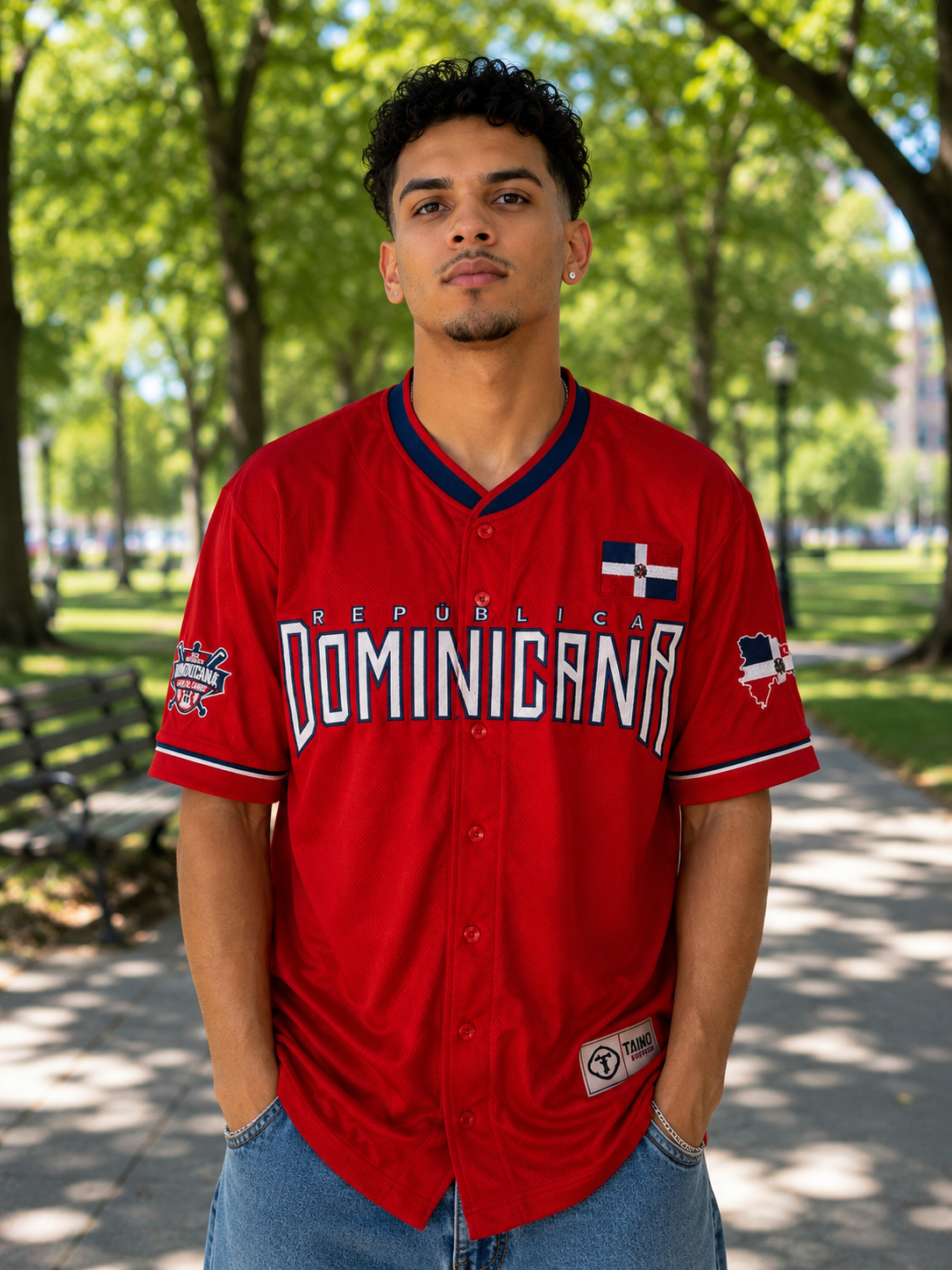 Quisqueya Heritage Dominican Red Embroidered Baseball Jersey