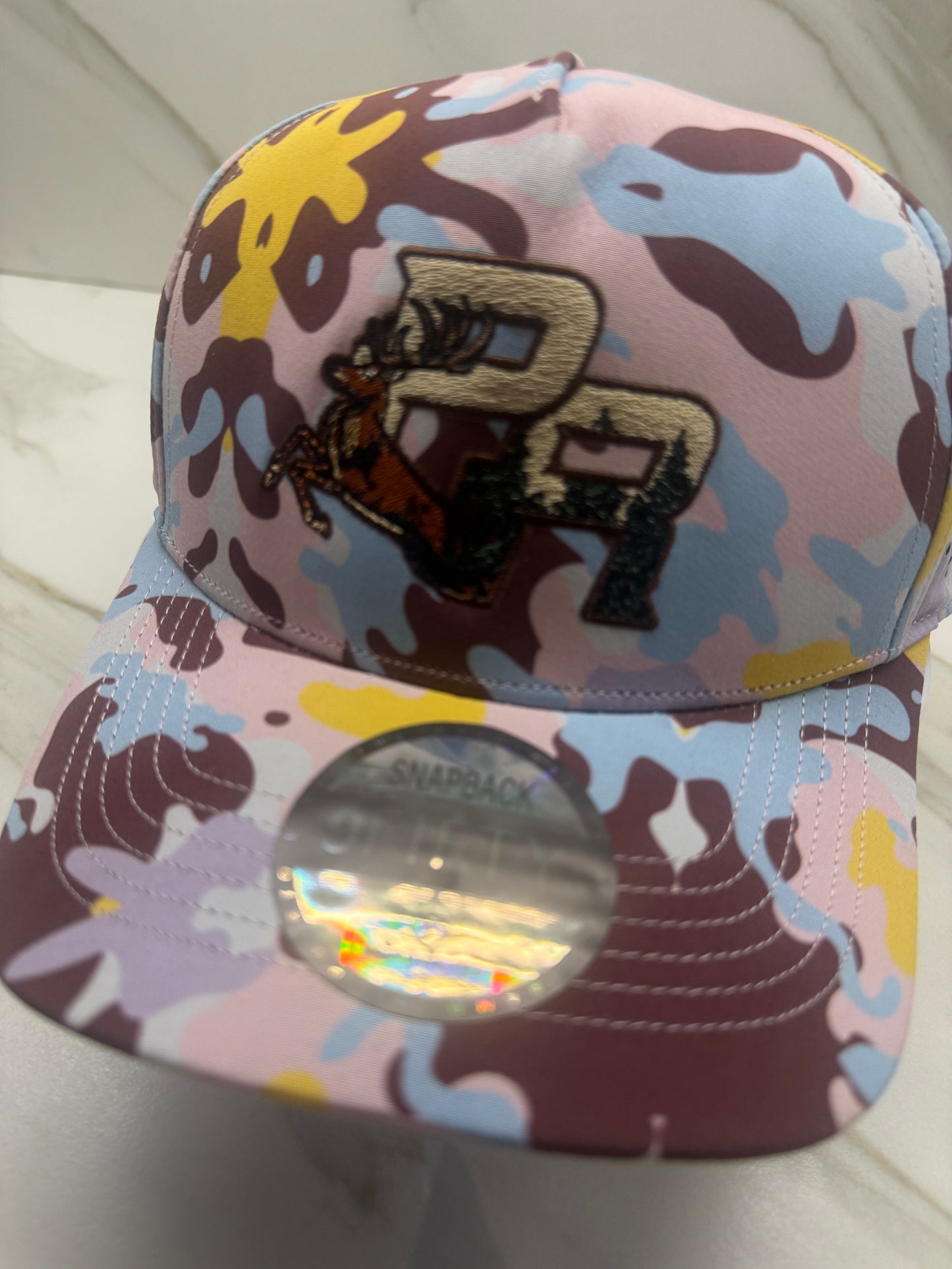 Puerto Rico Pink Camouflage Hat – Water Resistant PR Embroidered Snapback Cap Adjustable Camo Baseball Hat for Men Women Streetwear