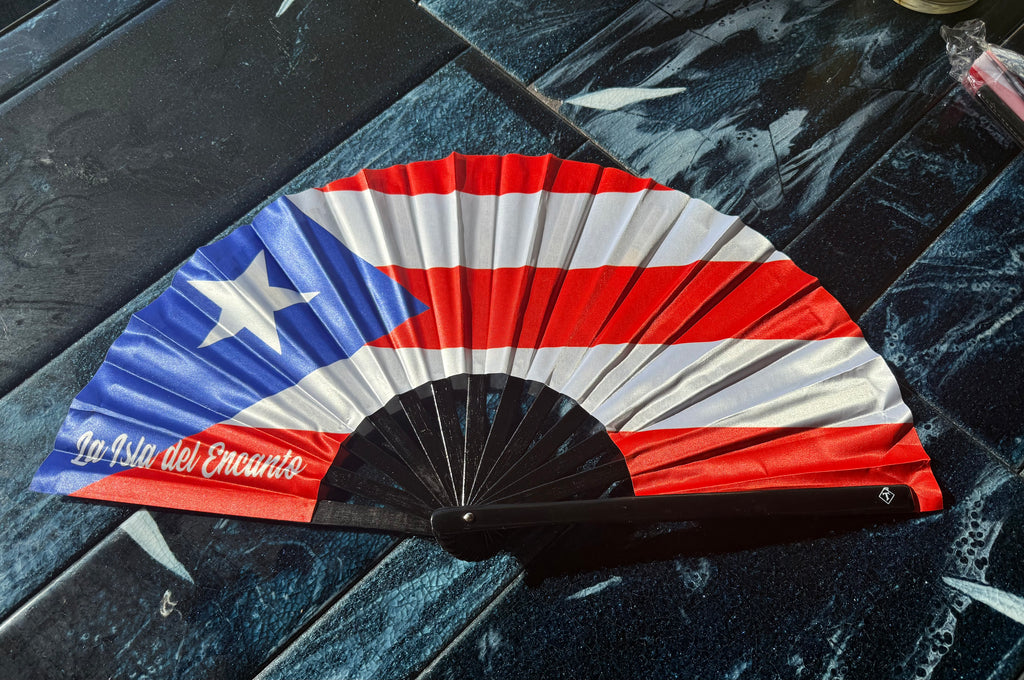 Puerto Rico Folding Fan – La Isla del Encanto Bamboo Clack Fan | Tainowears®