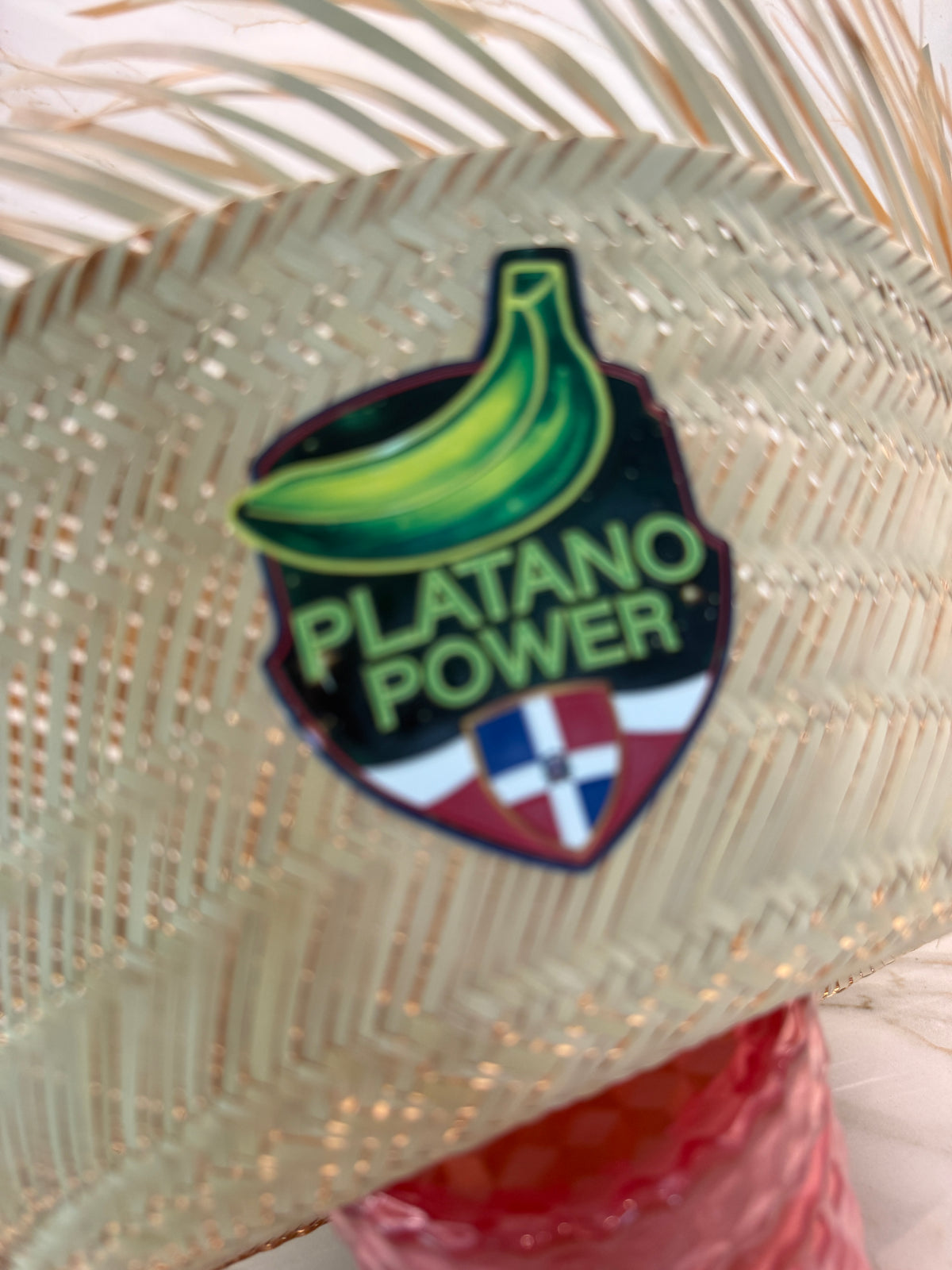 Platano Power Pava Straw Hat with Dominican Flag Patch