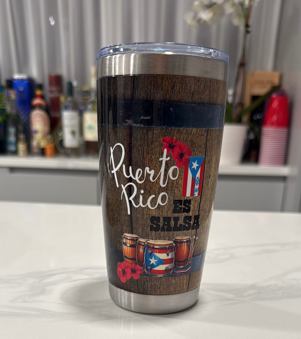 Puerto Rico Es Salsa 20oz Tumbler – Insulated Musical Heritage Travel Cup