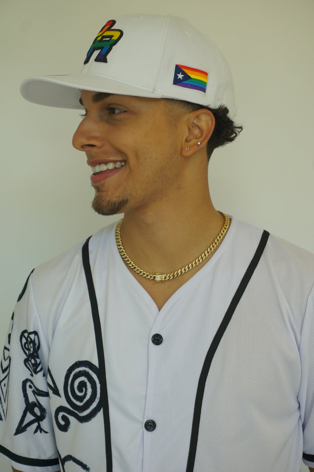 LGBTQ Puerto Rico Snapback Hat – White Rainbow PR Embroidered Cap | Tainowears®