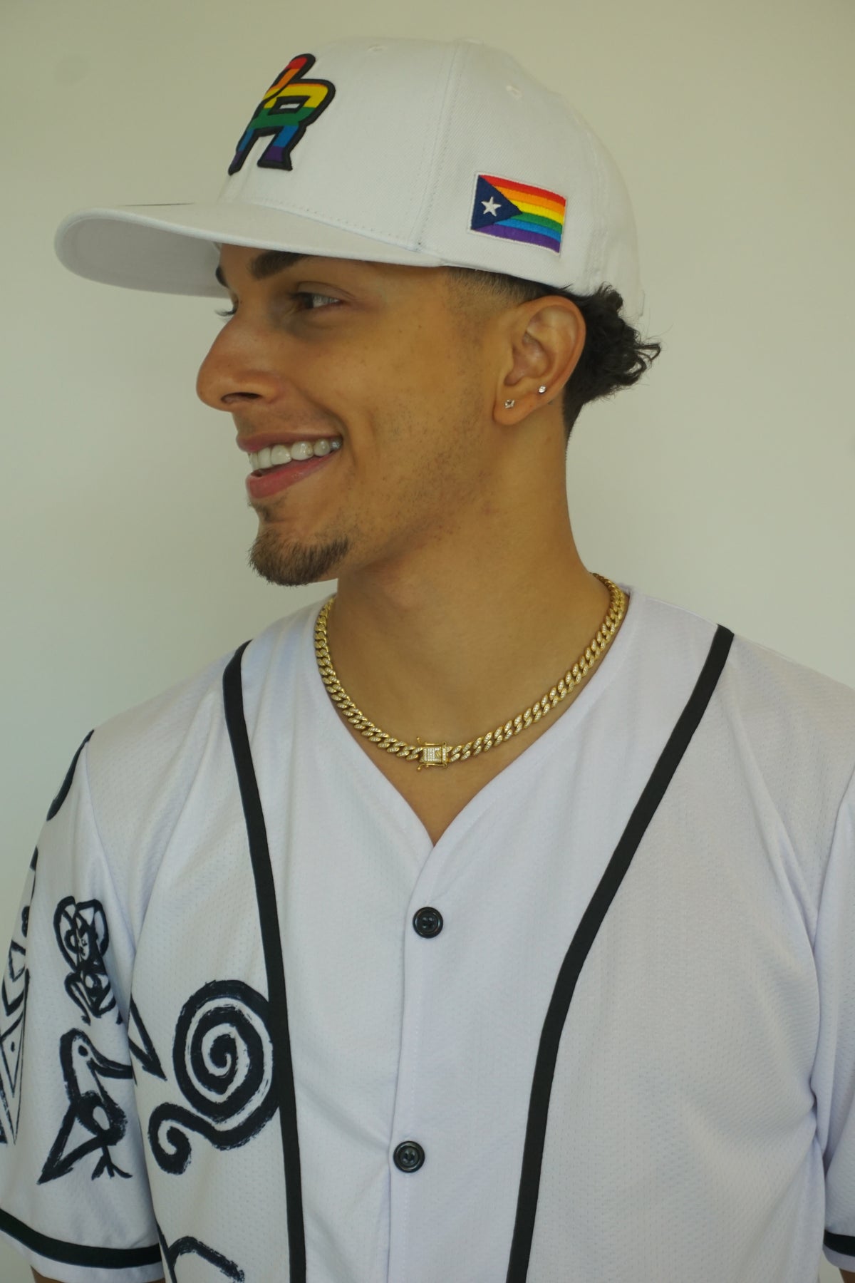 LGBTQ Puerto Rico Snapback Hat – White Rainbow PR Embroidered Cap | Tainowears®