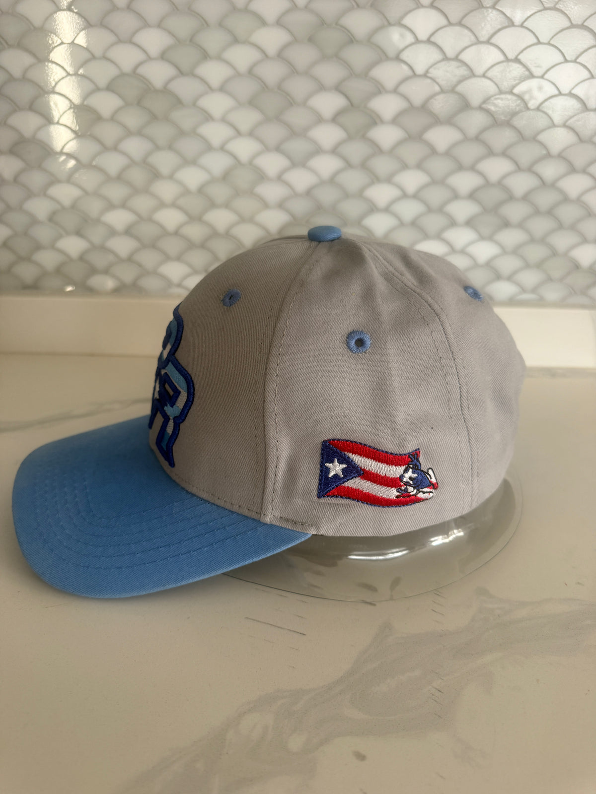 Cielo Boricua PR Snapback Cap – Grey & Sky Blue Edition