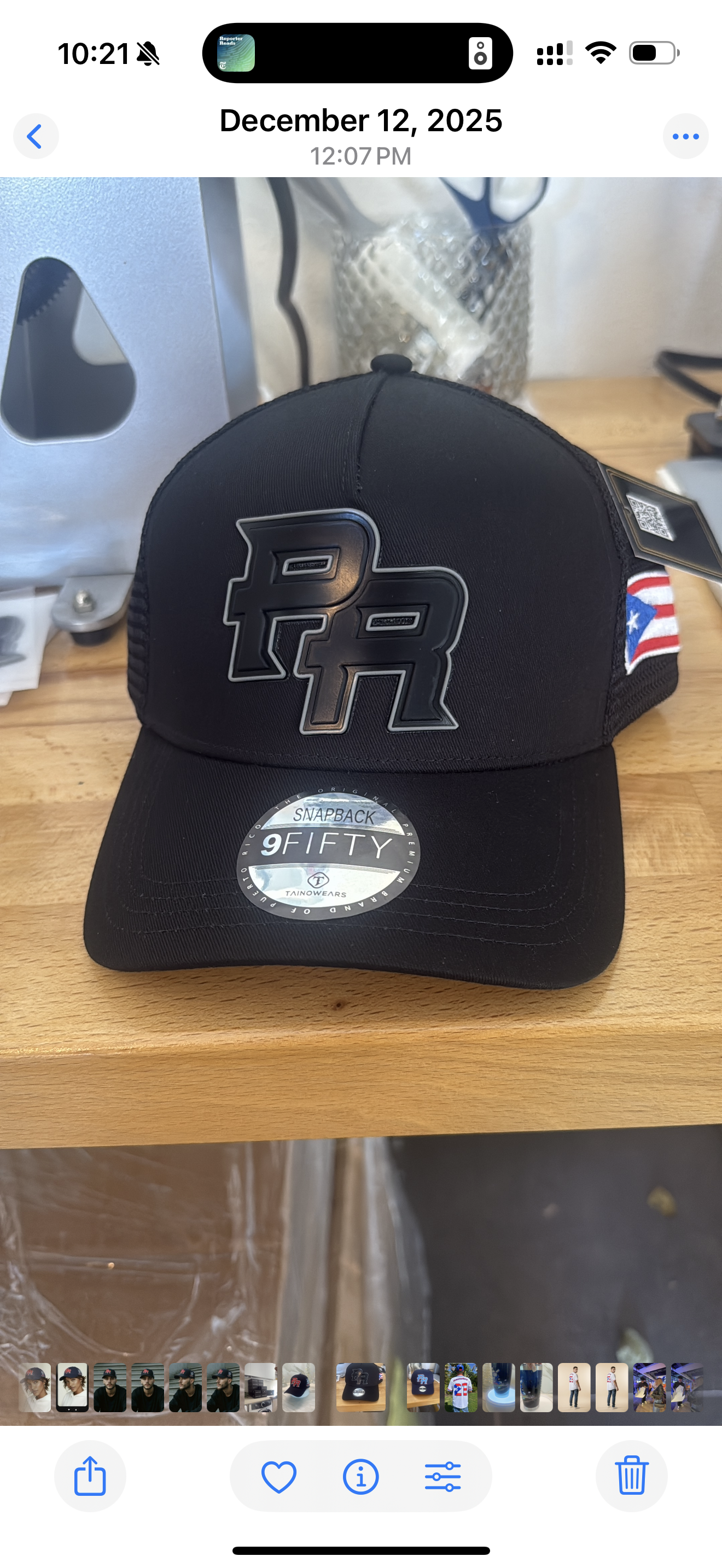 Extreme PR Hat – Blue Curved Snapback Cap with Puerto Rico Flag Patch