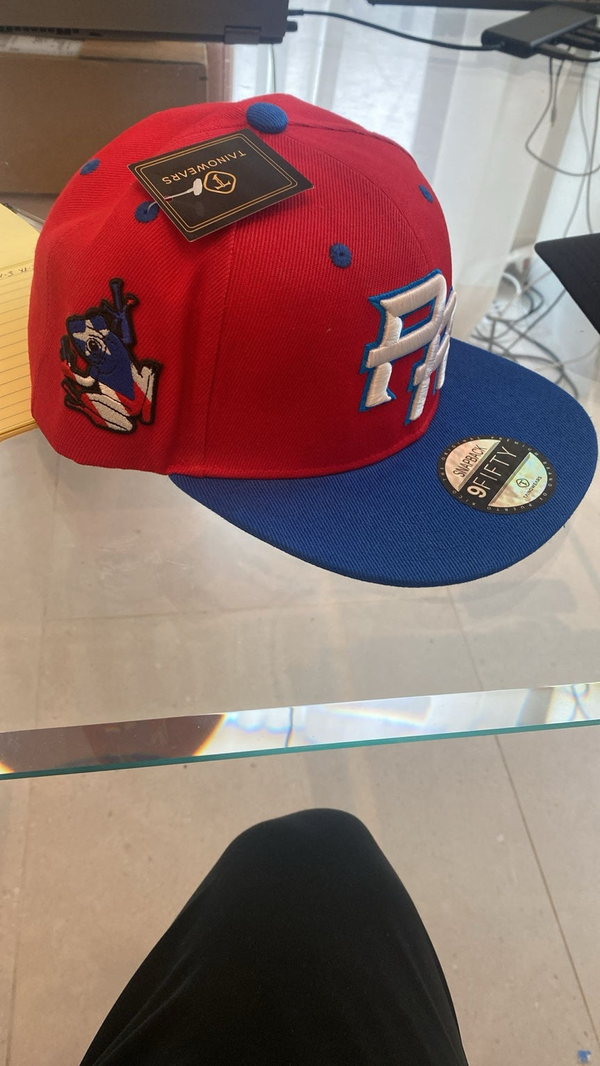 Puerto Rico Snapback Hat Red/Blue – Raised PR Embroidery + Flag Patch + Coquí Patch