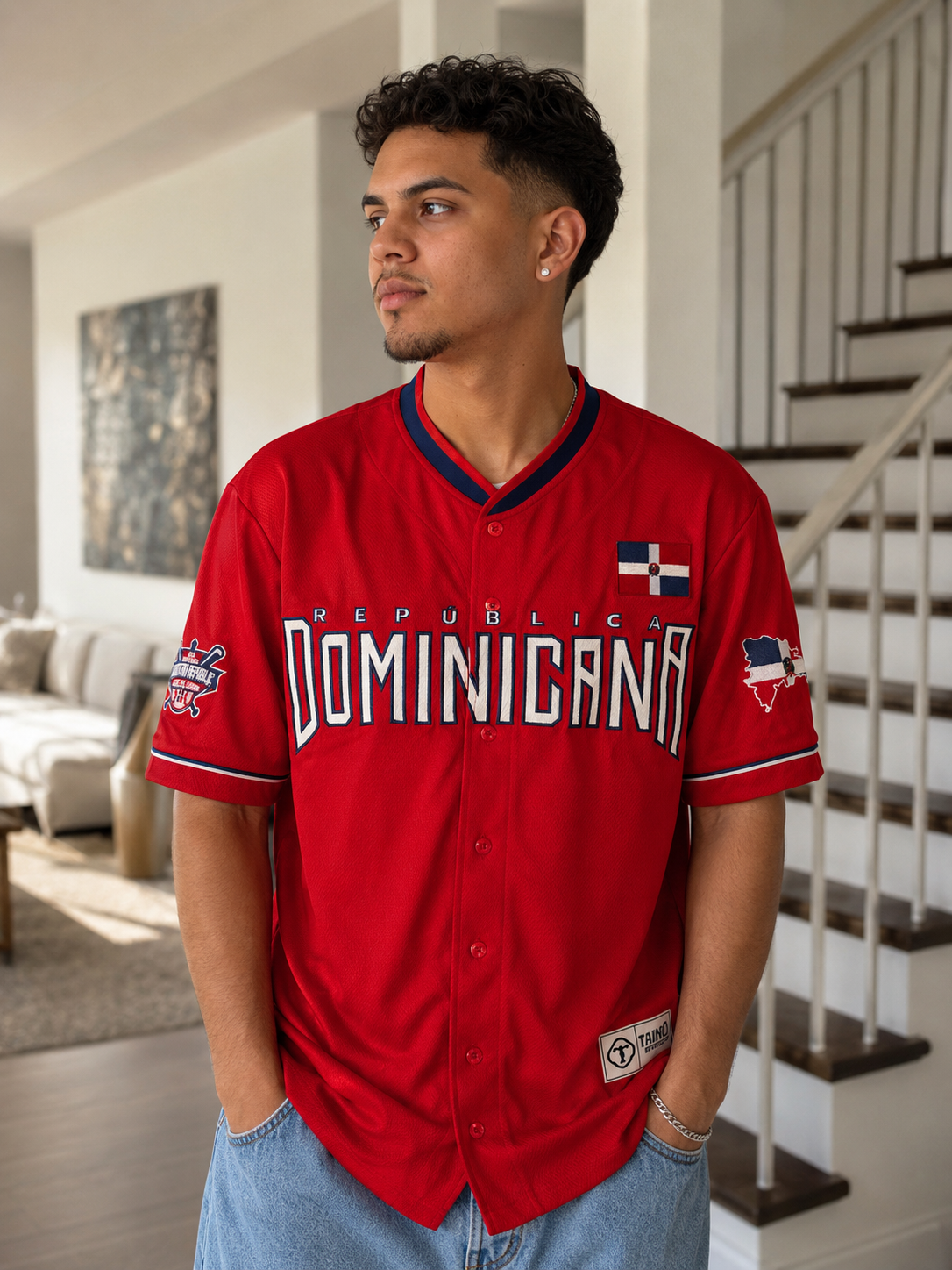 Quisqueya Heritage Dominican Red Embroidered Baseball Jersey