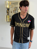 Quisqueya Heritage Black & Gold Embroidered Jersey Streetwear
