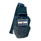 Tactical Sling Bag with Flag Patch – Black Water-Resistant Crossbody Chest Pack