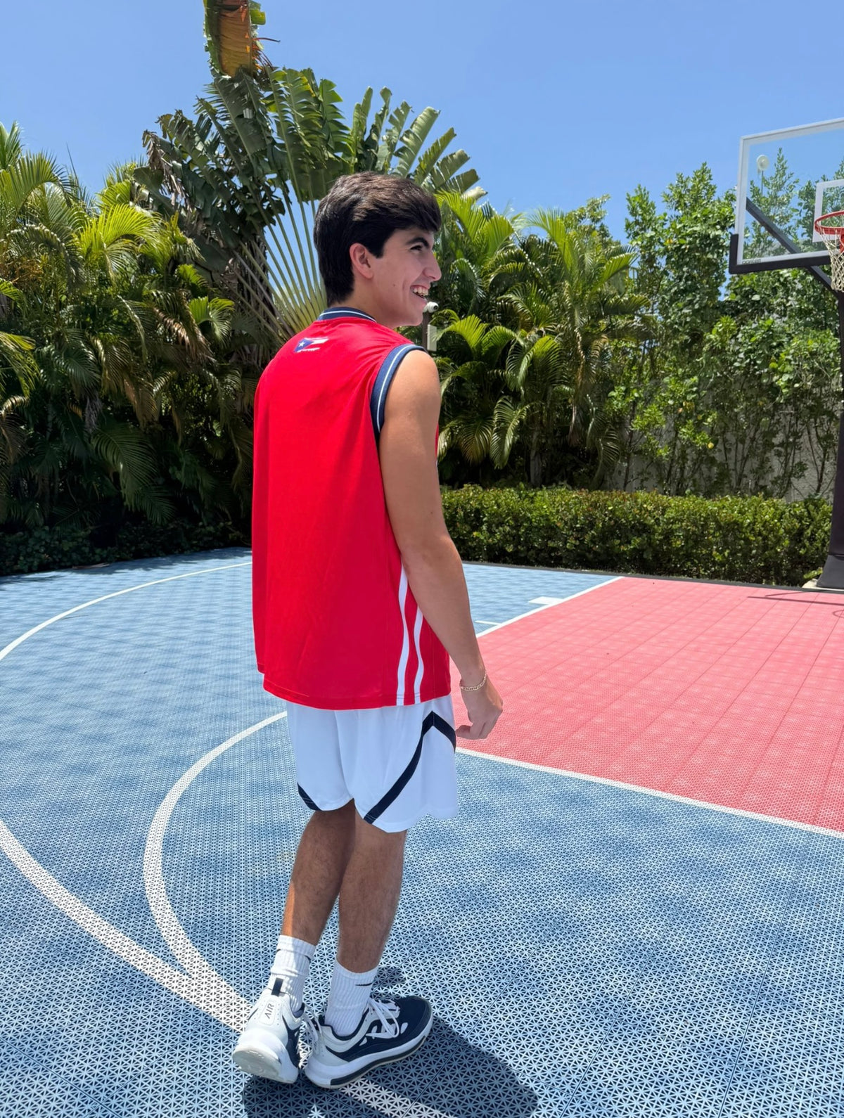 Bright color Puerto Rico basketball sports jersey