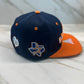 HeadzFlex Houston Baseball Cap - Blue Snapback with Orange Flatbill | 5D & 3D Embroidery
