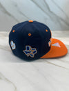 HeadzFlex Houston Baseball Cap - Blue Snapback with Orange Flatbill | 5D & 3D Embroidery