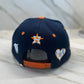 HeadzFlex Houston Baseball Cap - Blue Snapback with Orange Flatbill | 5D & 3D Embroidery