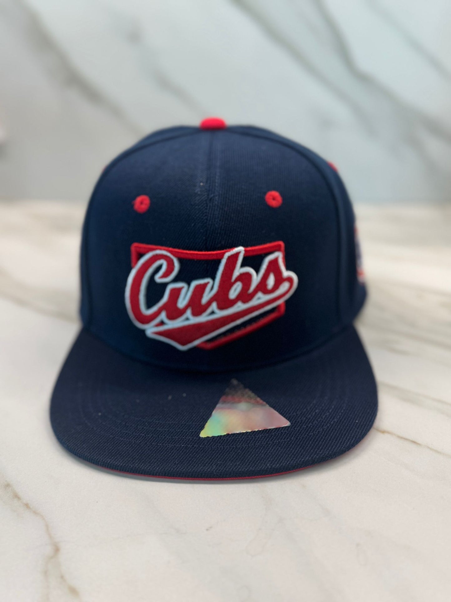 HeadzFlex Chicago Cap - Blue 6-Panel Flat Brim Snapback | Embroidered Front & Adjustable Fit
