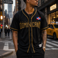 Dominican Republic Black Gold Embroidered Jersey Streetwear
