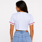 Puerto Rico 21 Coquí Pinstripe Women’s Embroidered Crop Jersey