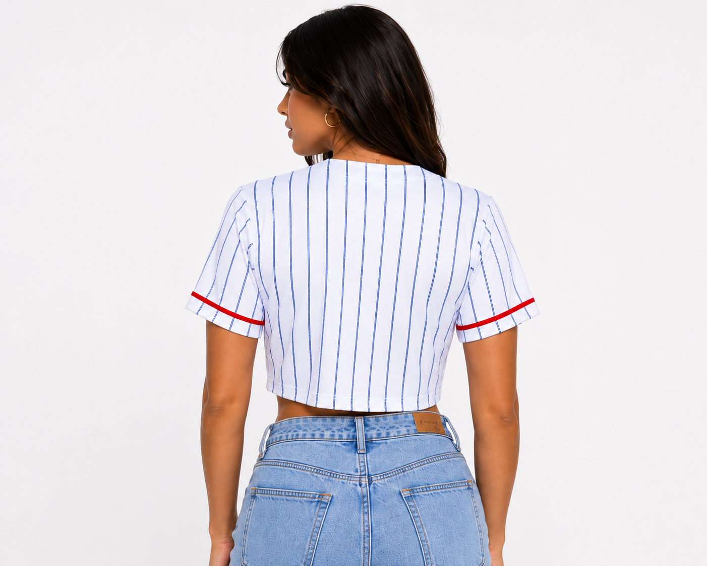 Puerto Rico 21 Coquí Pinstripe Women’s Embroidered Crop Jersey