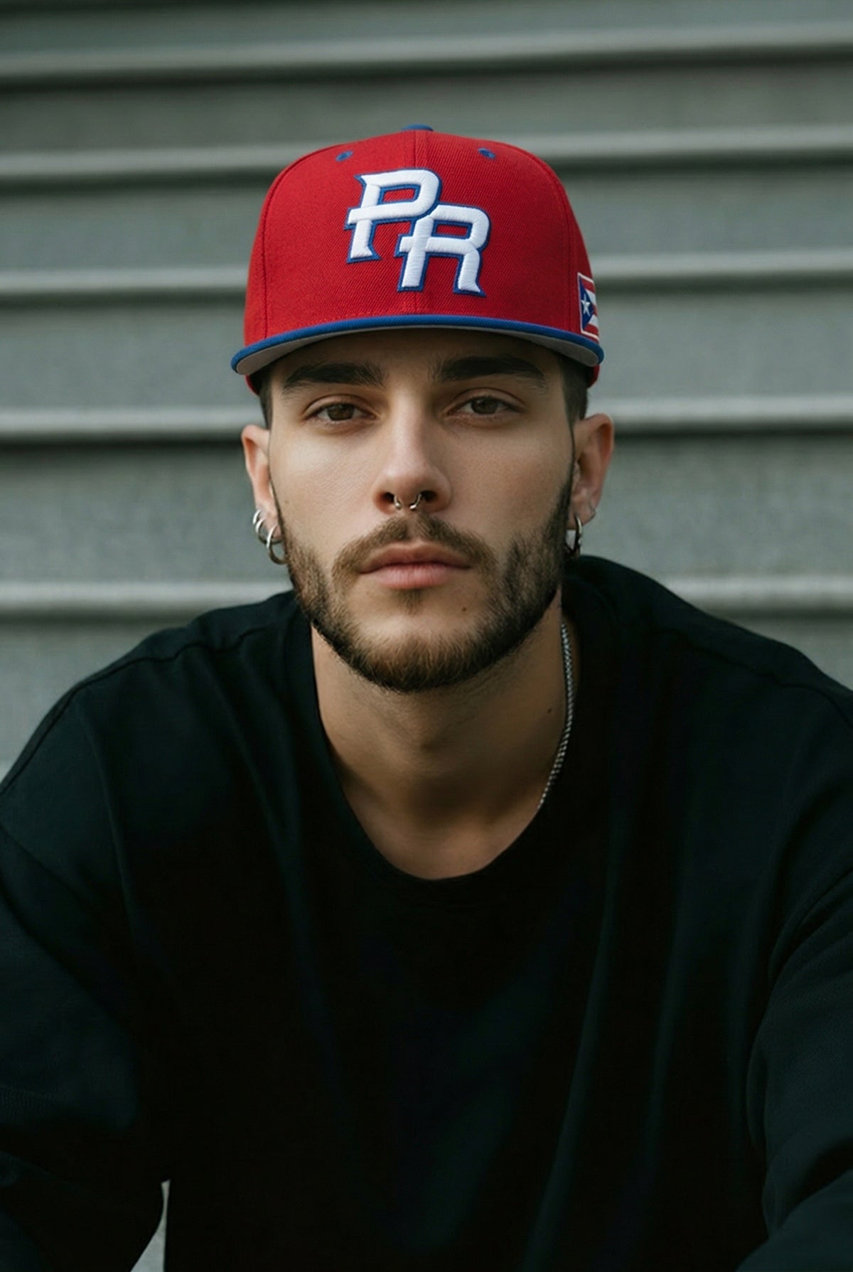 Puerto Rico PR Red & Blue Snapback Hat – Raised Embroidery with Flag and Coquí Patches