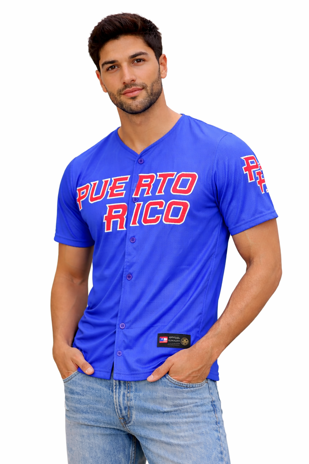 Puerto Rico Boricua Blue Baseball Jersey – Roberto Clemente #21