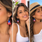 Puerto Rico Coquí Earrings – Handmade Boricua Flag Dangle Earrings