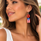 Flor Boricua Puerto Rico Flag & Hibiscus Dangle Earrings