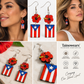 Flor Boricua Puerto Rico Flag & Hibiscus Dangle Earrings
