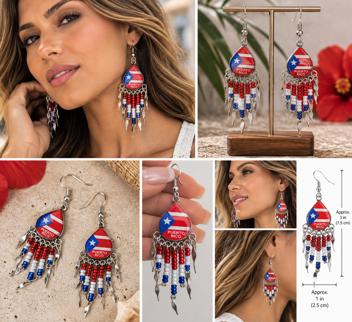 Isla Rhythm Puerto Rico Beaded Dangle
