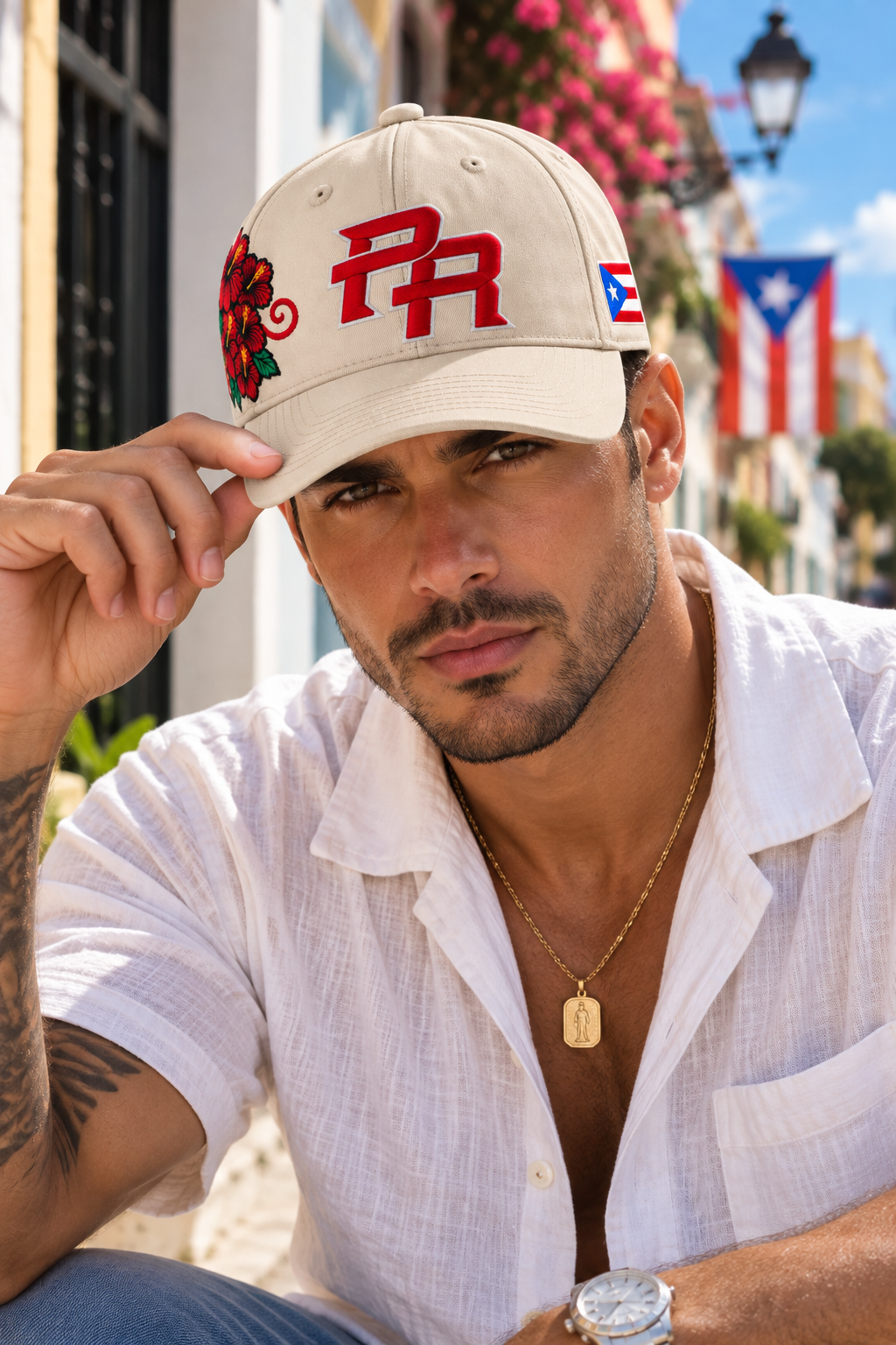 Puerto Rico Heritage Ivory- Beige Cap
