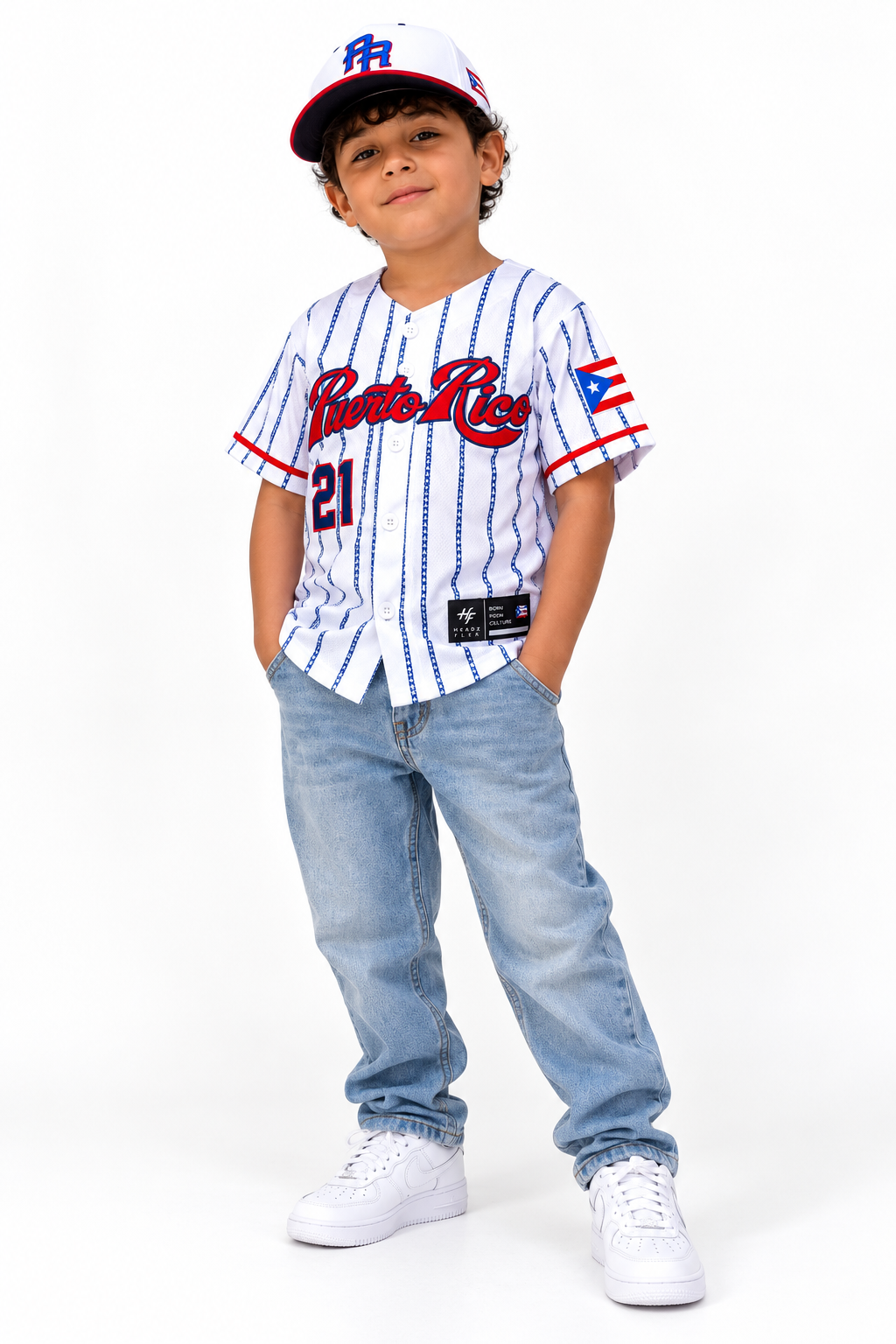 Puerto Rico 21 Coquí Stripe Kids  Jersey