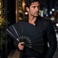 Black Glitter Folding Fan – Bamboo Clack Hand Fan
