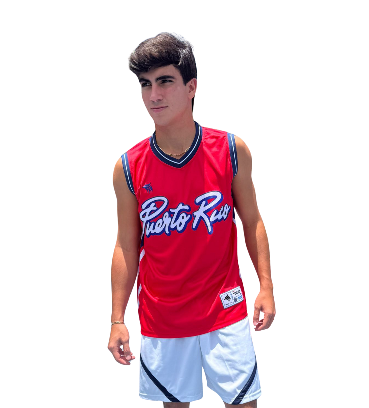Puerto Rico basketball jersey red flag edition with embroidery patches