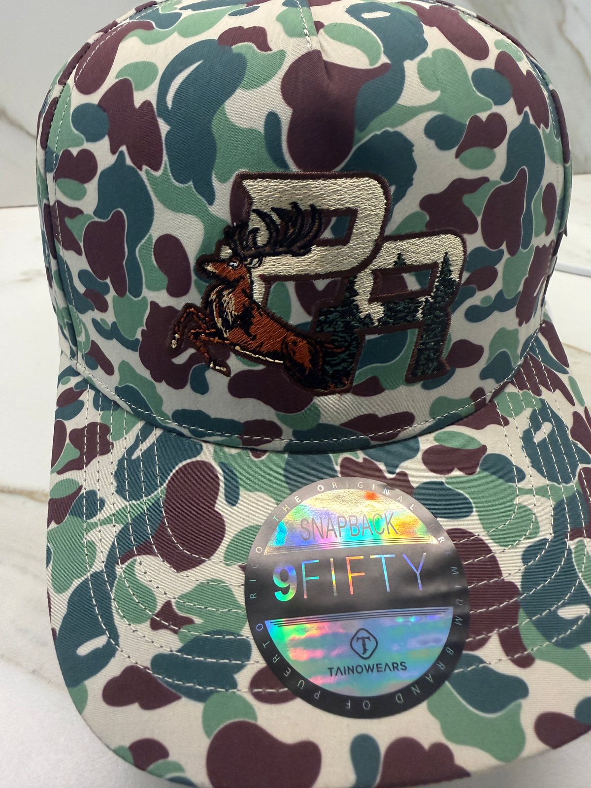 Puerto Rico Camouflage PR Snapback Hat – Water-Resistant Curved Brim Cap
