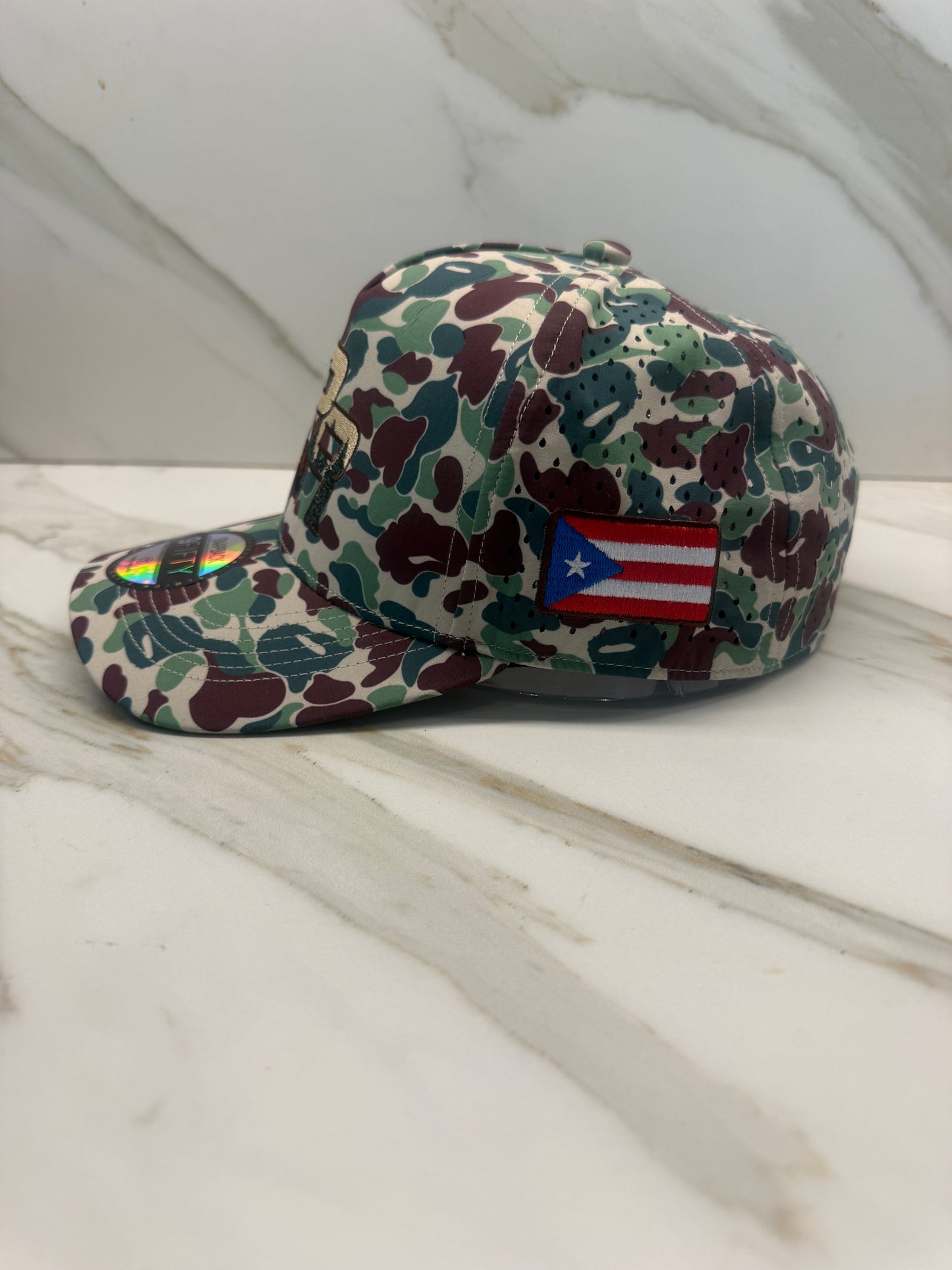 Puerto Rico Camouflage Hat – Water Resistant PR Embroidered Snapback Cap Adjustable Camo Baseball Hat for Men Women Streetwear