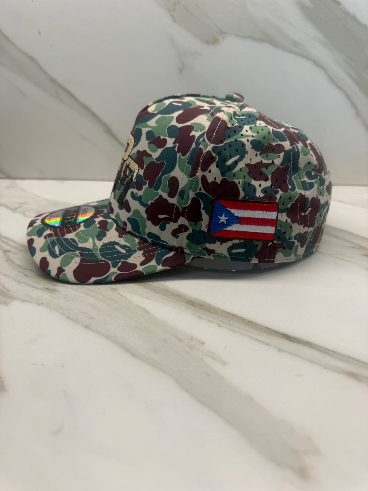 Puerto Rico Camouflage PR Snapback Hat – Water-Resistant Curved Brim Cap