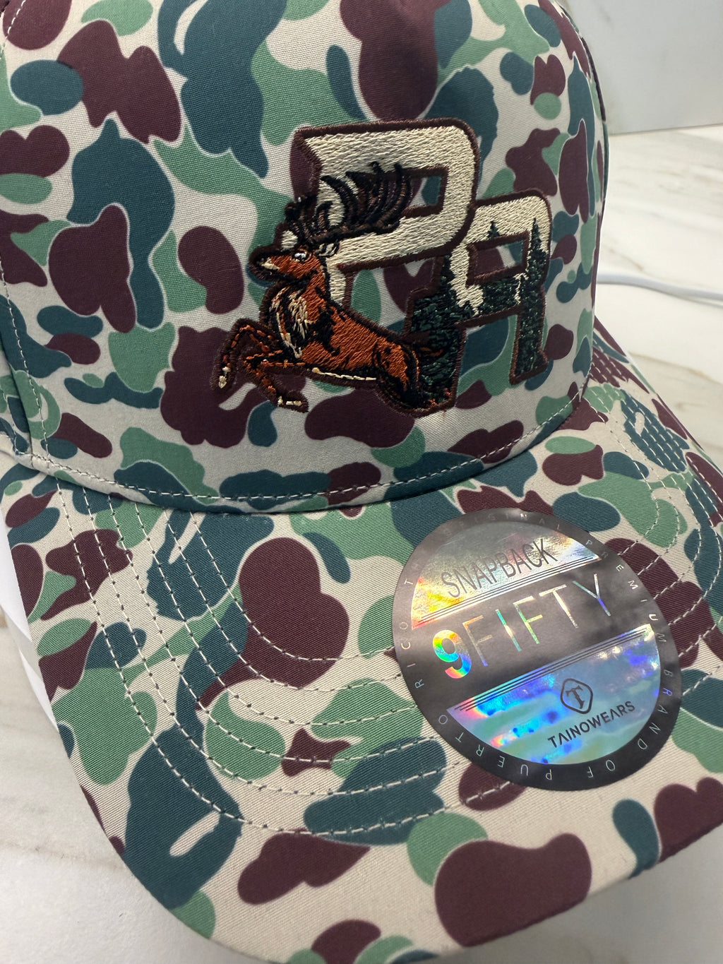 Puerto Rico Camouflage PR Snapback Hat – Water-Resistant Curved Brim Cap