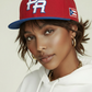 Puerto Rico PR Red Blue Flat Brim Snapback Hat – 5D Embroidered Cap