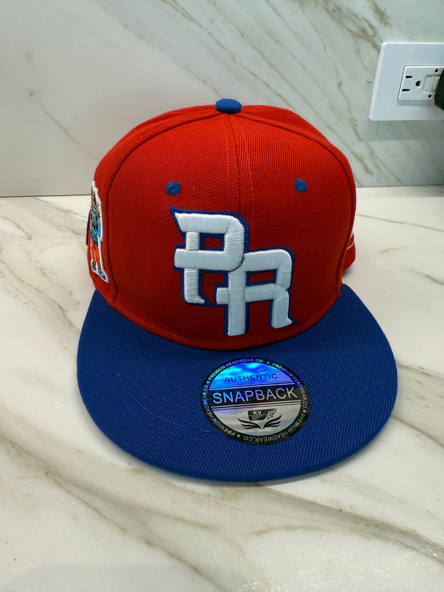 NuevaYol PR Snapback Hat – Flat Brim, Sapo Concho Side Patch  Red - Blue