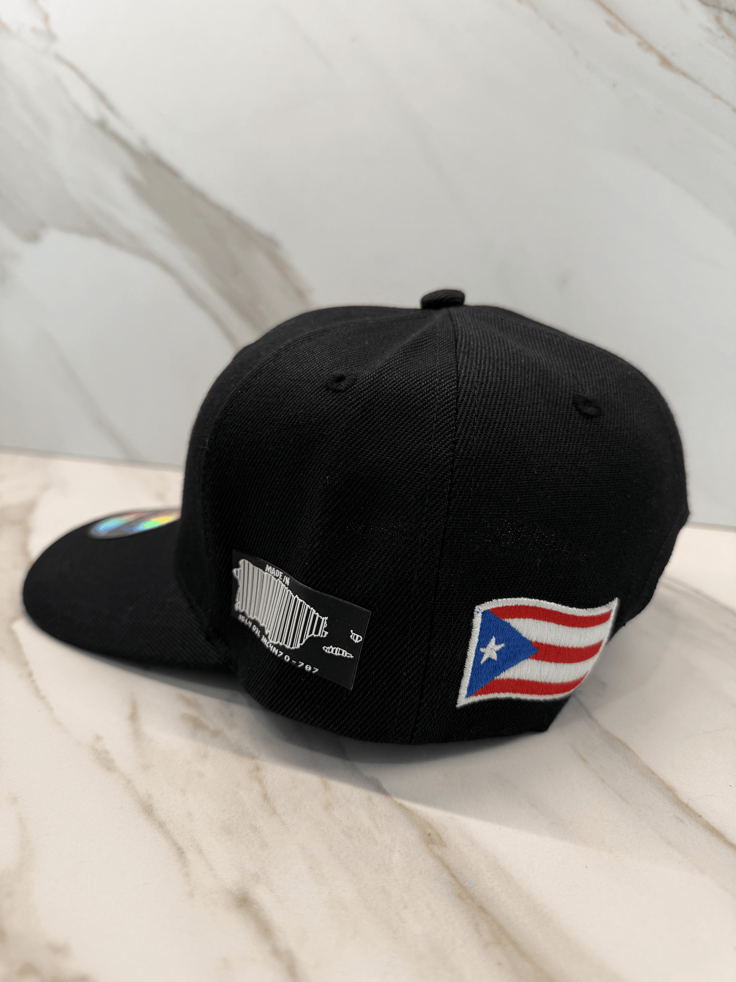 Puerto Rico 5D Embroidery Curved Cap – Black Polyester Baseball Hat