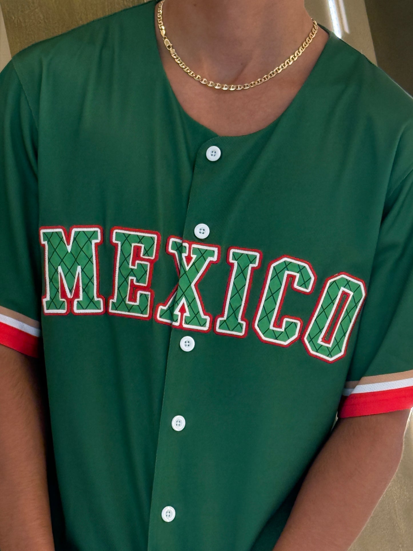 Mexico Green Baseball Jersey for Men & Women – Aztec Back Graphic, Button Up Mesh Top, Lightweight Mexico Jersey