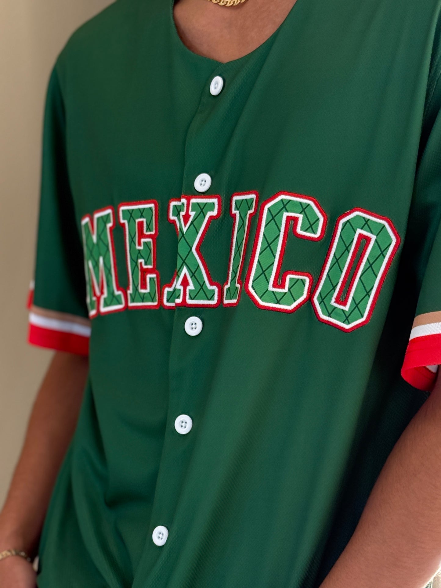 Mexico Green Baseball Jersey for Men & Women – Aztec Back Graphic, Button Up Mesh Top, Lightweight Mexico Jersey