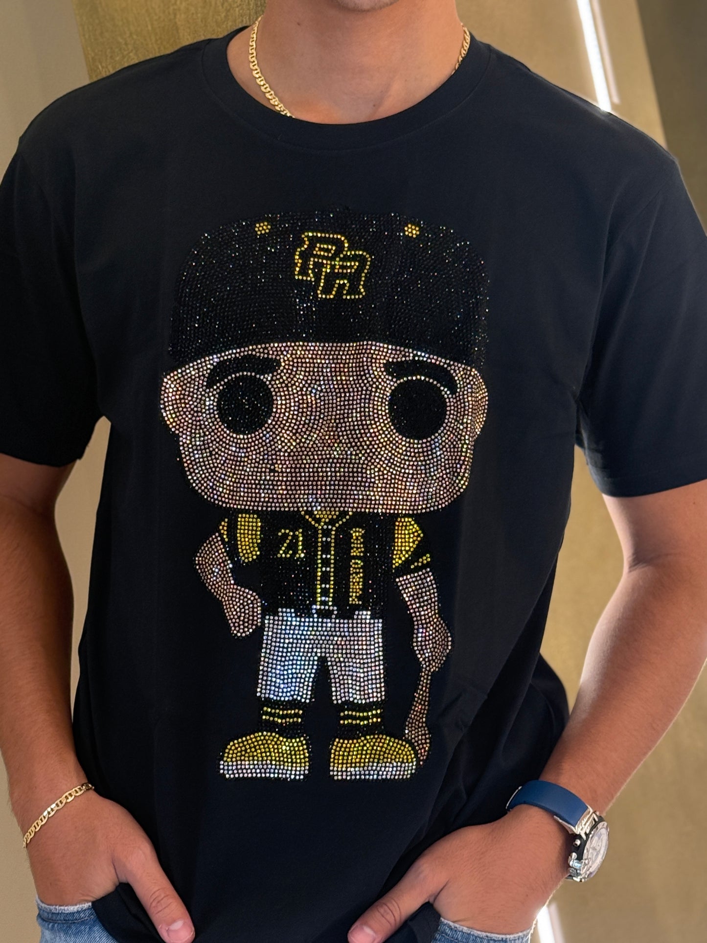 "PR Legend #21" Iced-Out Rhinestone Statement Tee
