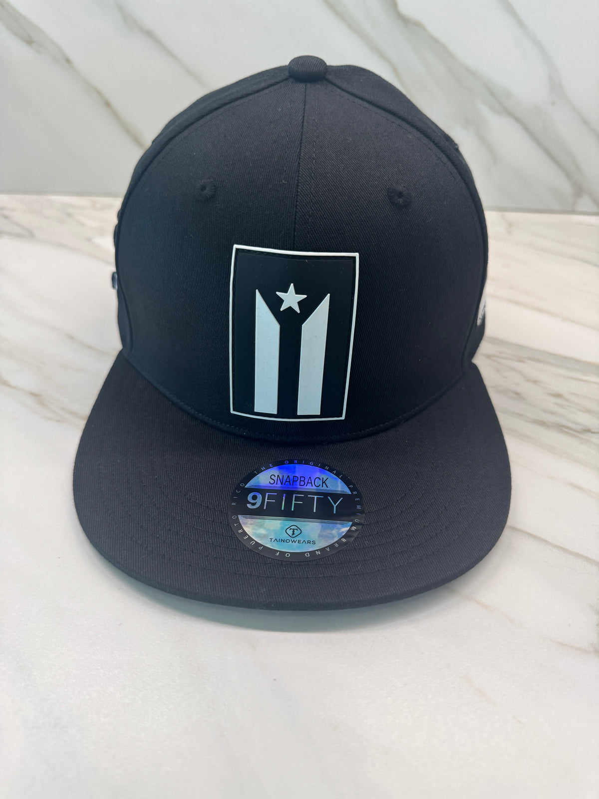 Puerto Rico Black Flag Hat – Limited Edition Flat Brim Cap with TPU Detail | Tainowears®