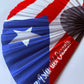 Rave Hand Fans – Large Bamboo Folding Fan with Loud Clack for Festivals, Pride, Summer & Drag Shows | Solid, Glitter, and Statement DesignsPuerto Rico La isla del Encanto