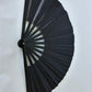 Glitter Folding Hand Fan – Strong Bamboo Frame with Loud Clack | Sparkly Festival Fan in BLACK