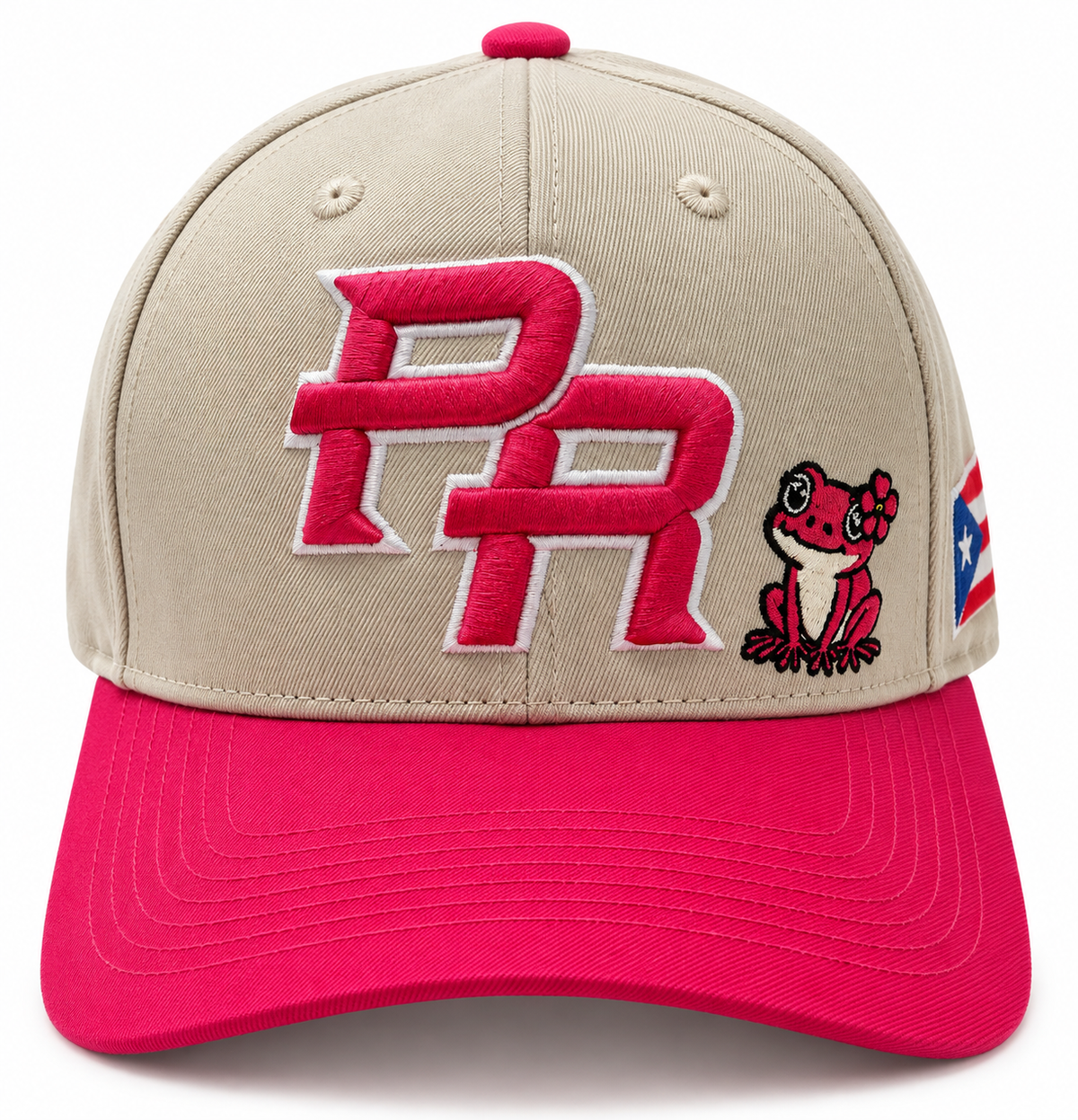 La Coqueta PR Snapback | Ivory & Fuchsia Puerto Rico Hat